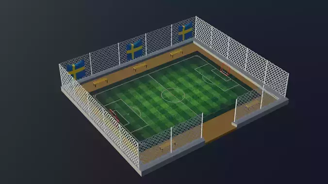 Soccer Stadium - Sweden Low-poly 3D model