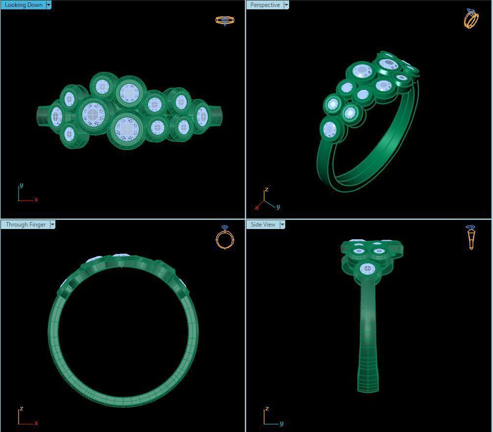 Ladies Stone Ring 3D print model_9