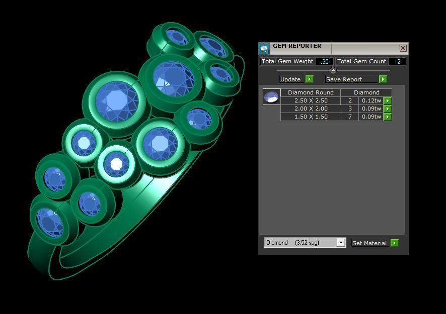 Ladies Stone Ring 3D print model_5