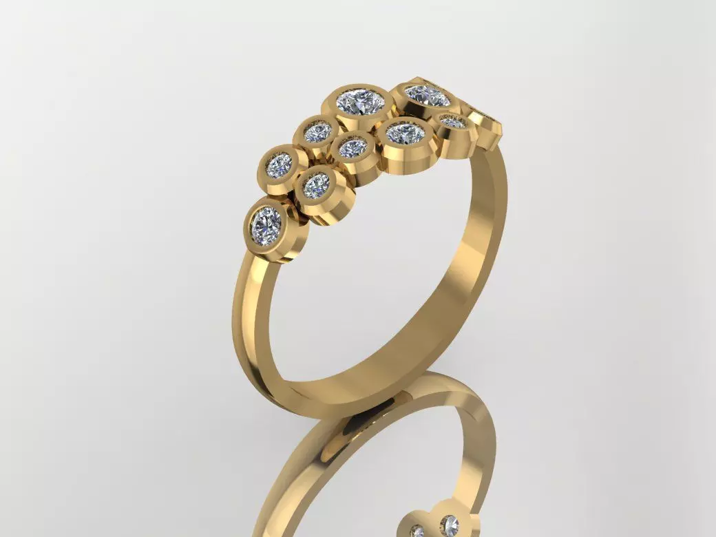 Ladies Stone Ring 3D print model_0