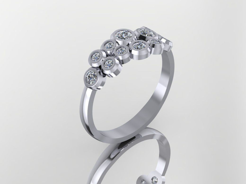 Ladies Stone Ring 3D print model_2