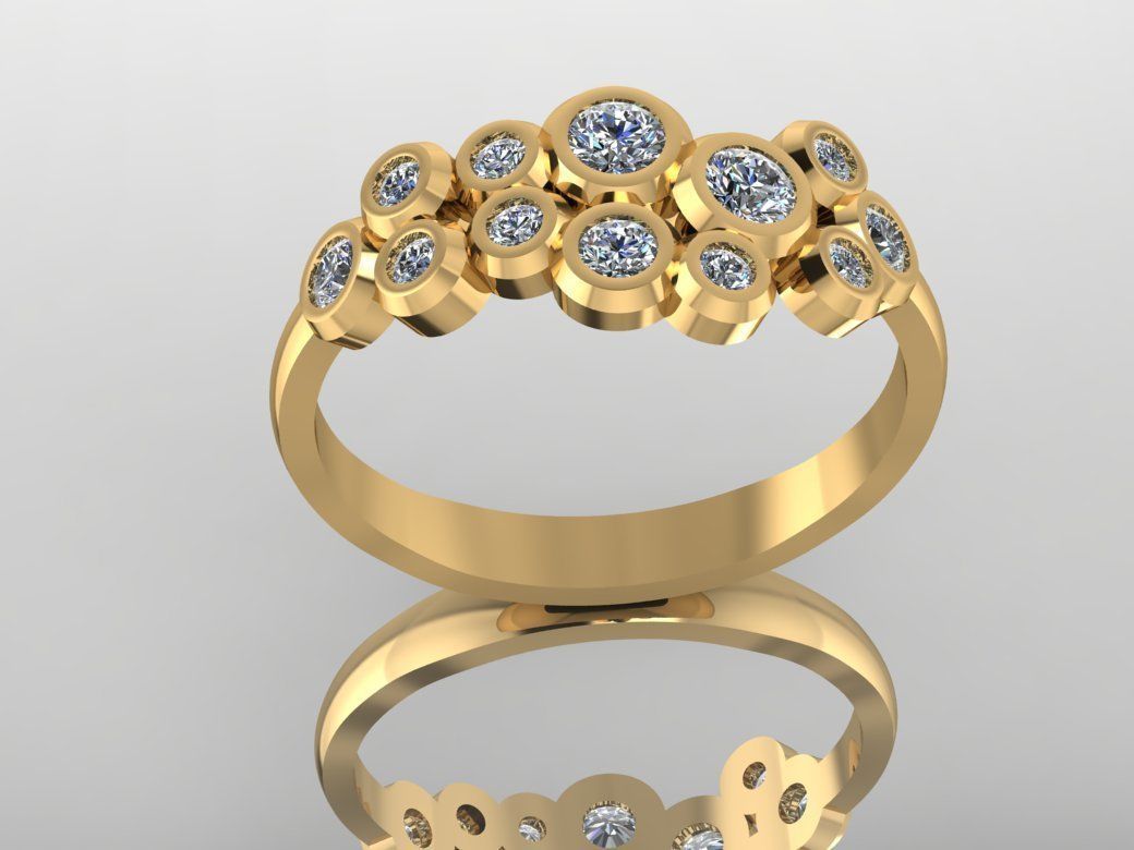 Ladies Stone Ring 3D print model_3