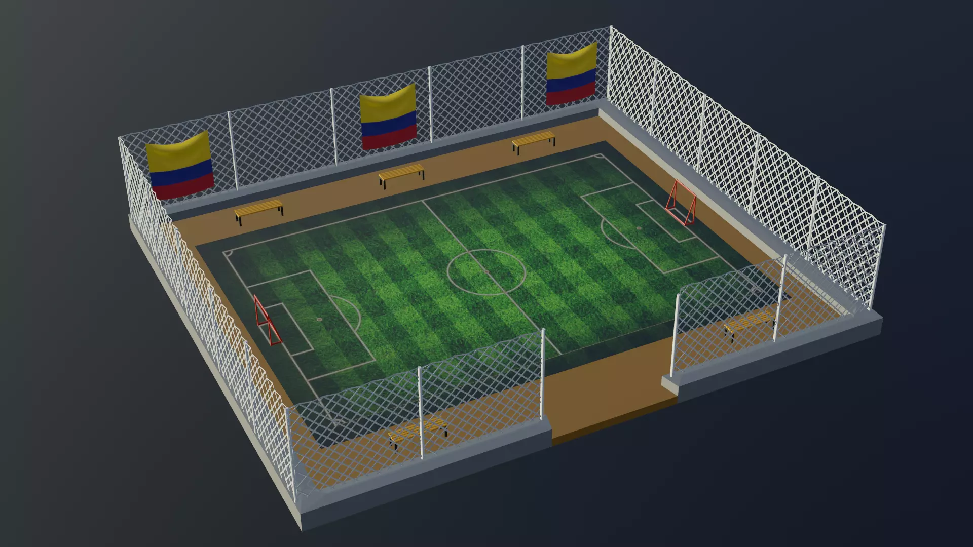 Soccer Stadium - Colombia Low-poly 3D model