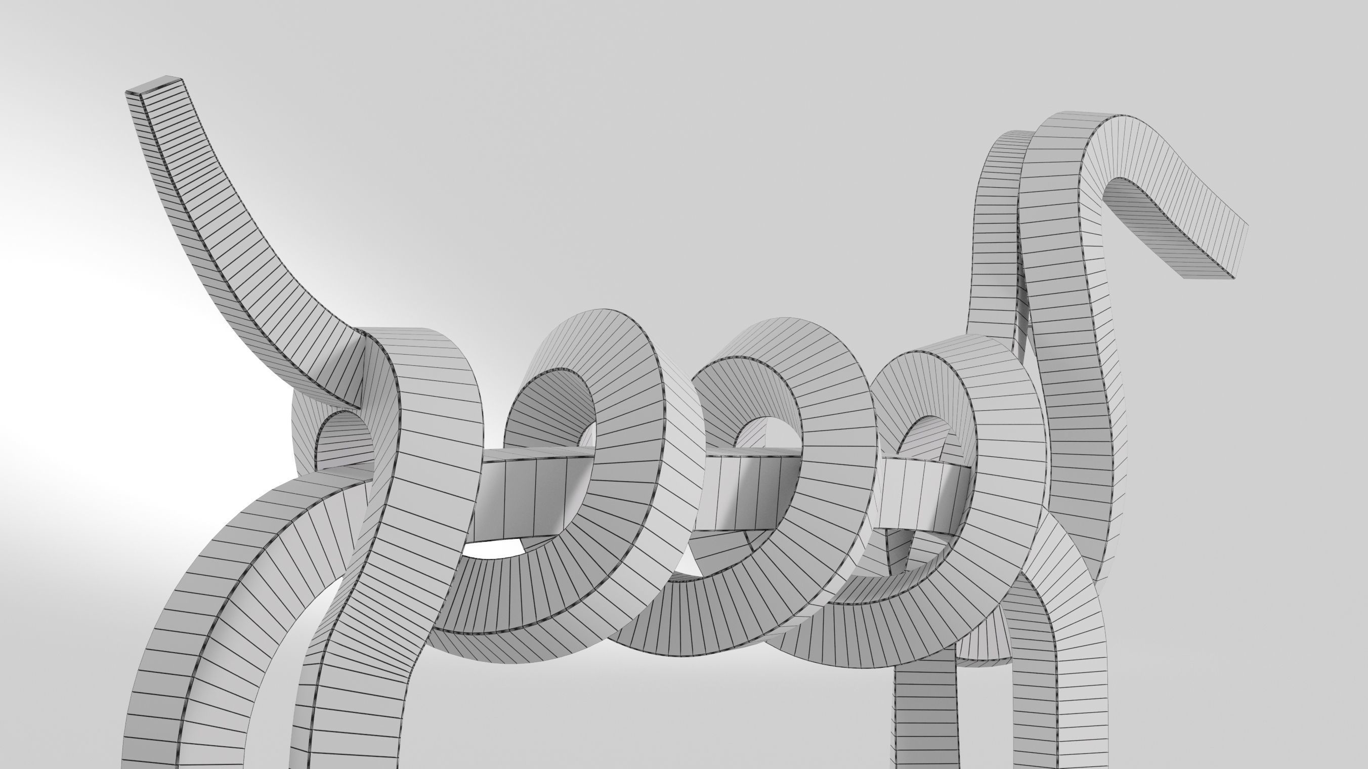 Dachshund abstract sculpture of dog 3D model_7