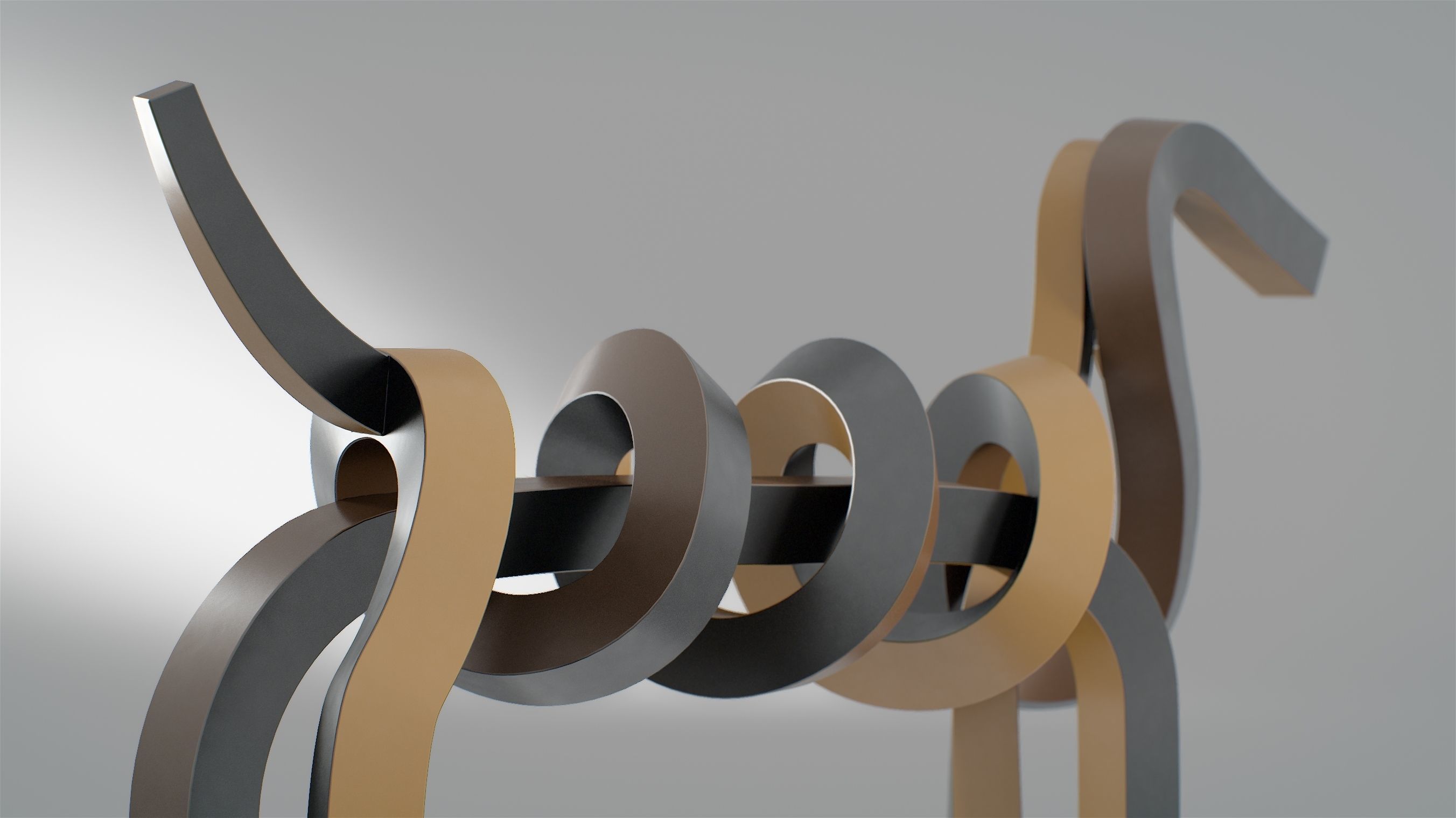 Dachshund abstract sculpture of dog 3D model_6
