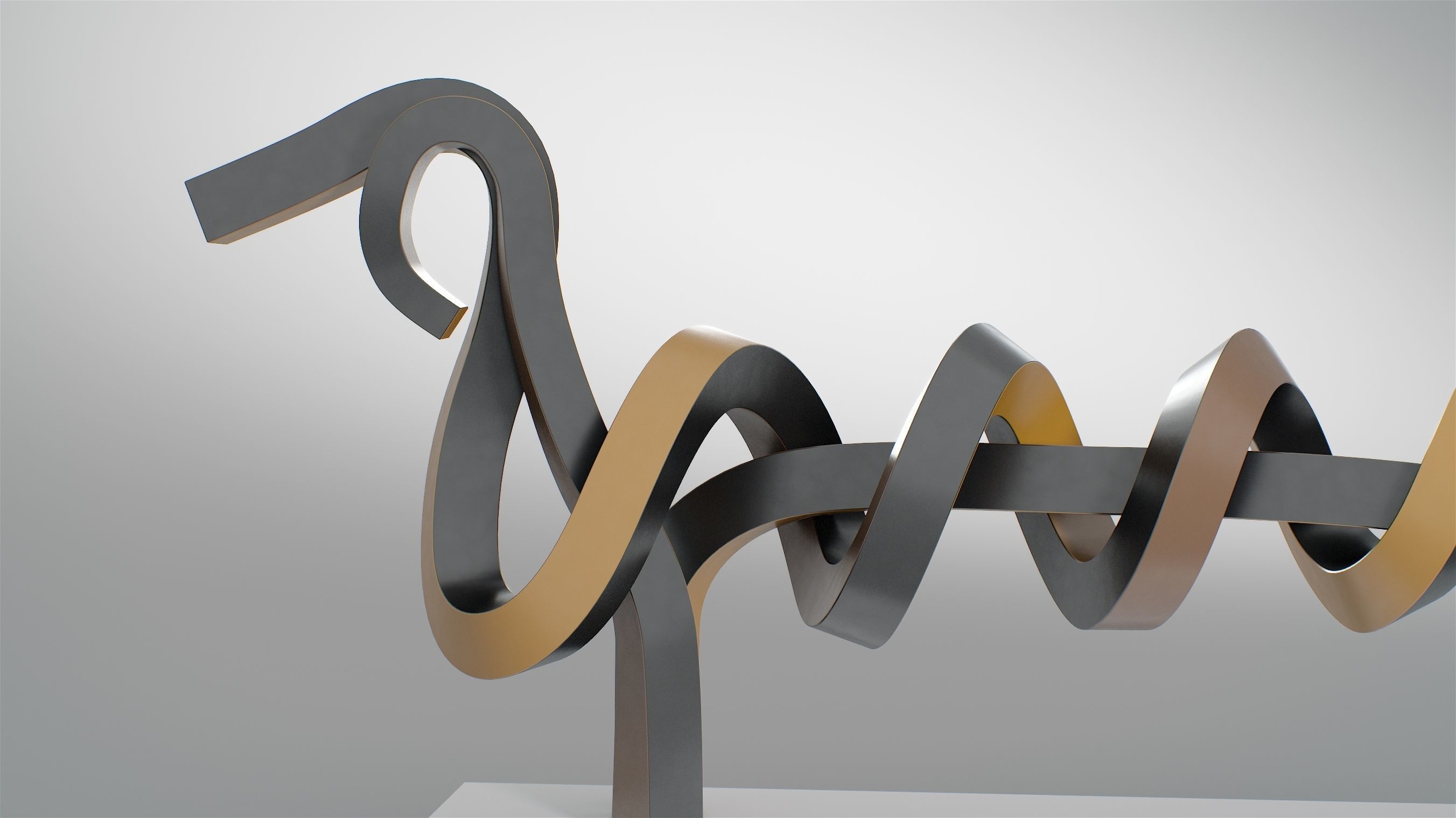 Dachshund abstract sculpture of dog 3D model_2