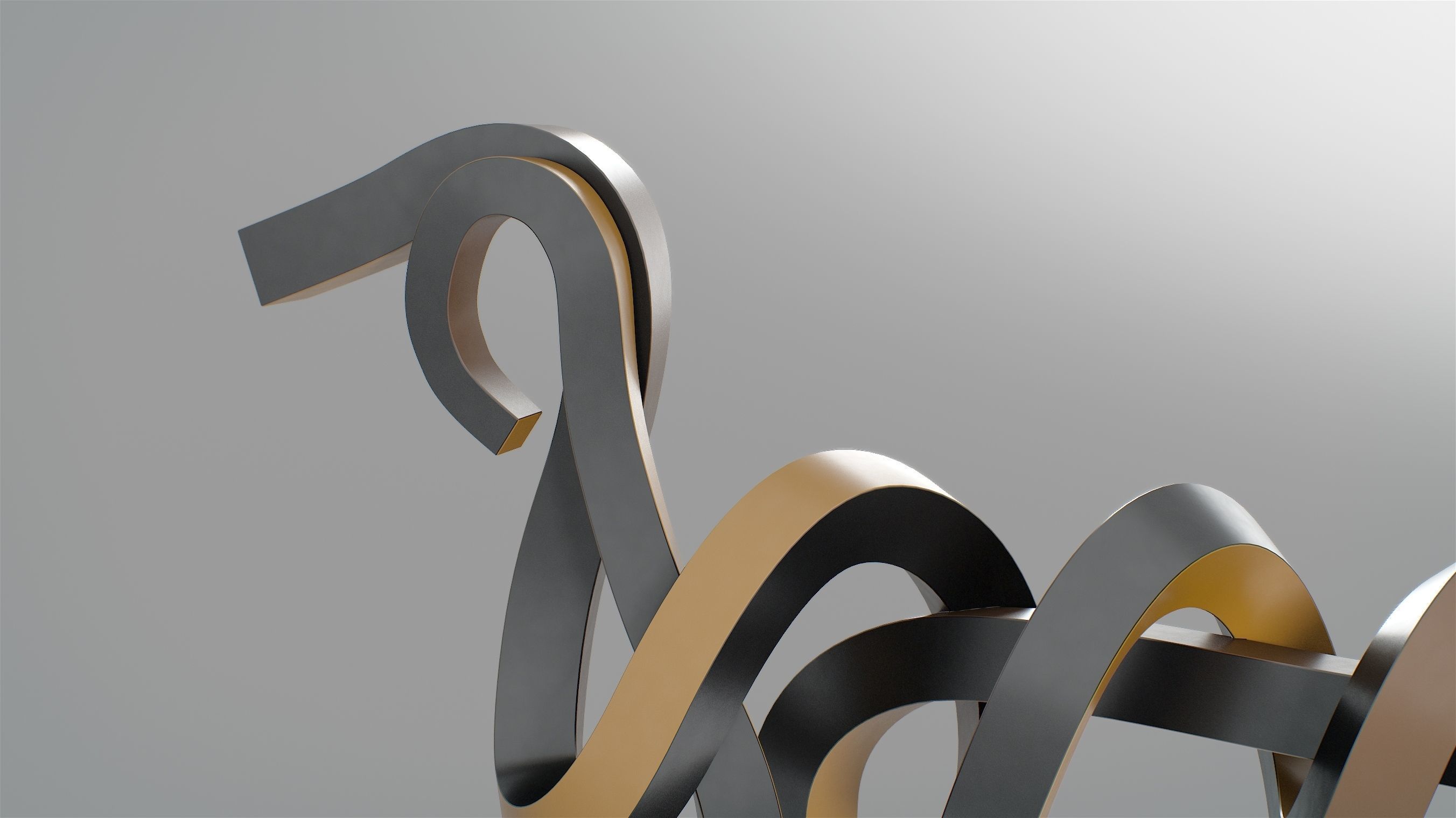 Dachshund abstract sculpture of dog 3D model_12