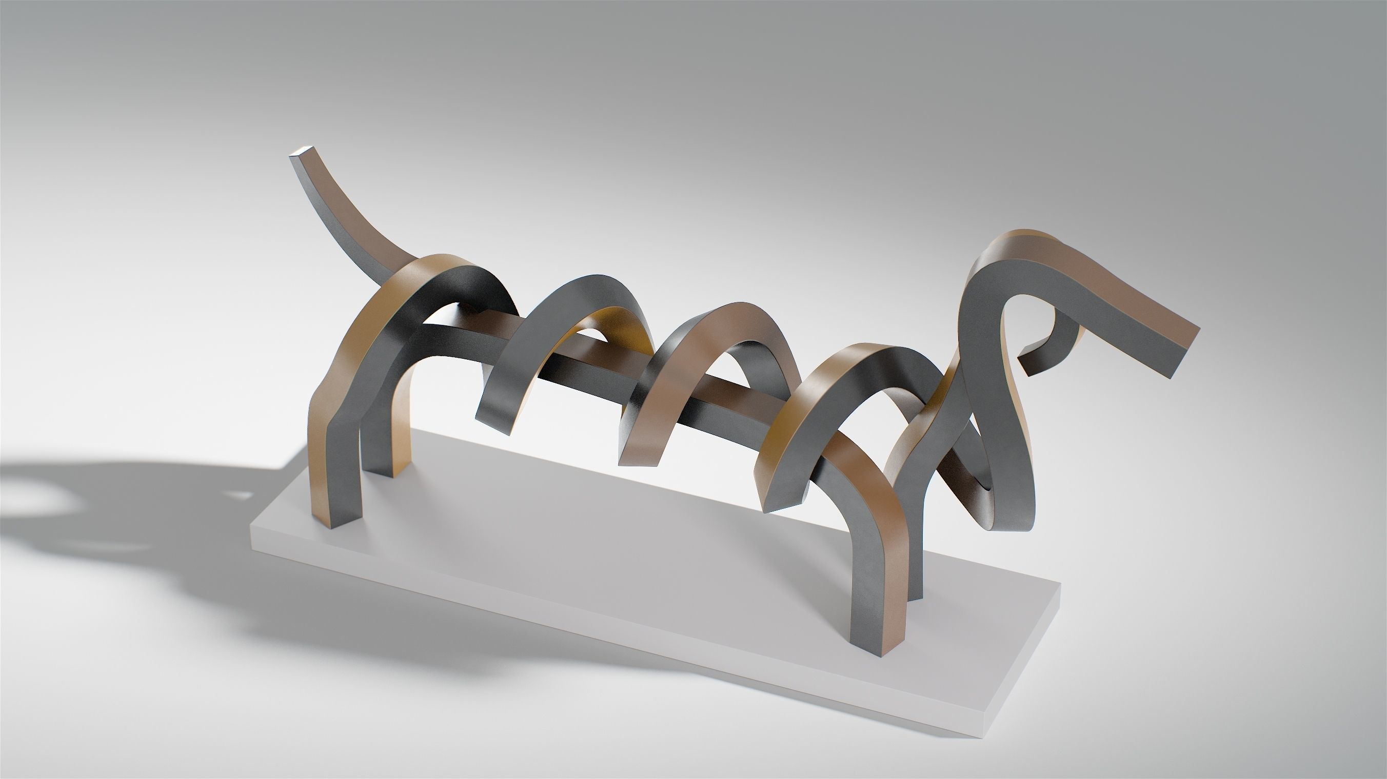 Dachshund abstract sculpture of dog 3D model_14