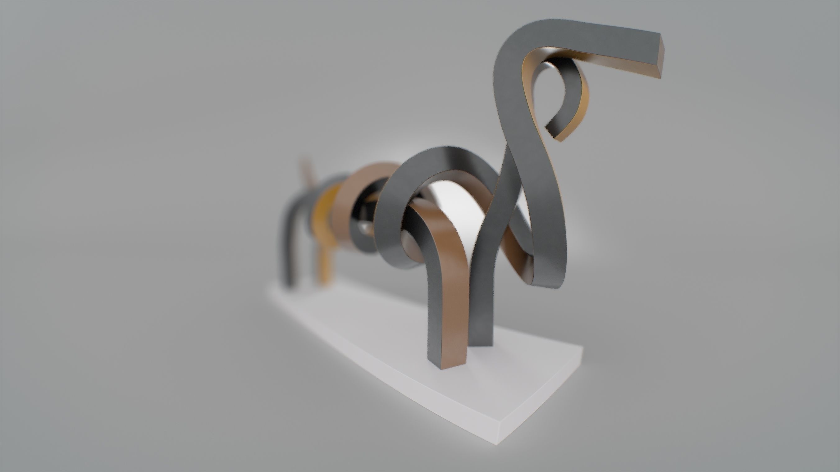 Dachshund abstract sculpture of dog 3D model_18
