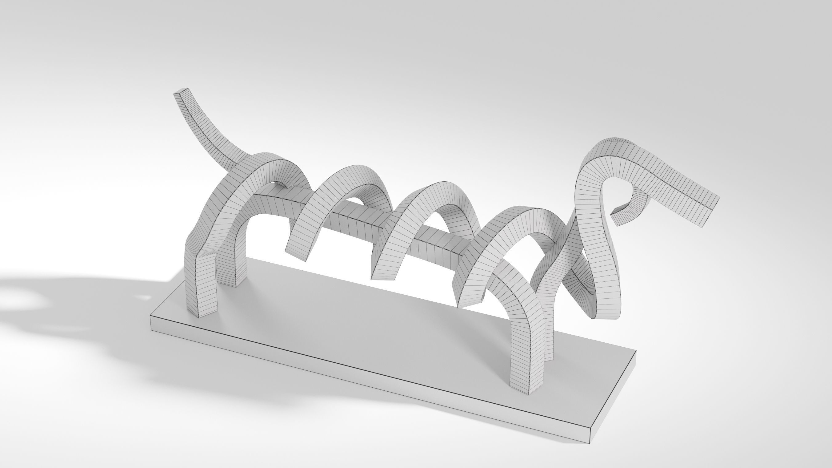 Dachshund abstract sculpture of dog 3D model_15
