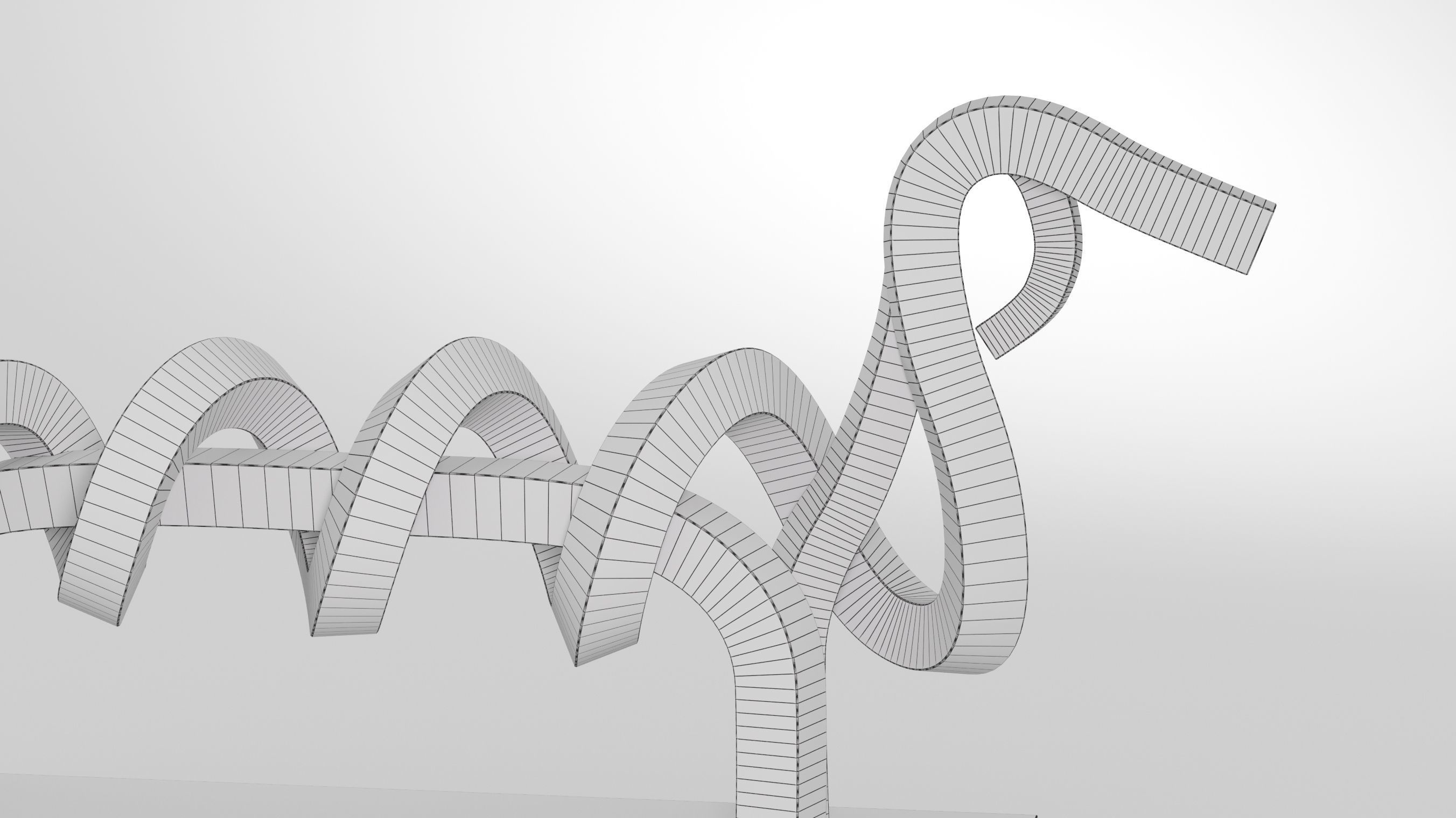 Dachshund abstract sculpture of dog 3D model_11