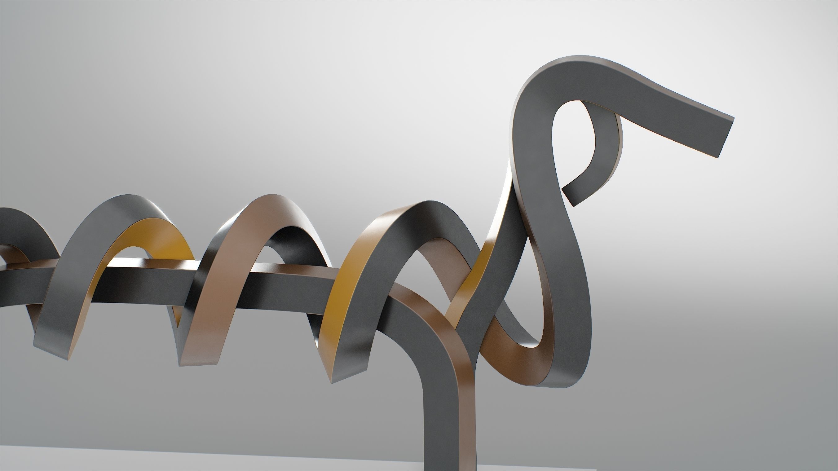 Dachshund abstract sculpture of dog 3D model_10