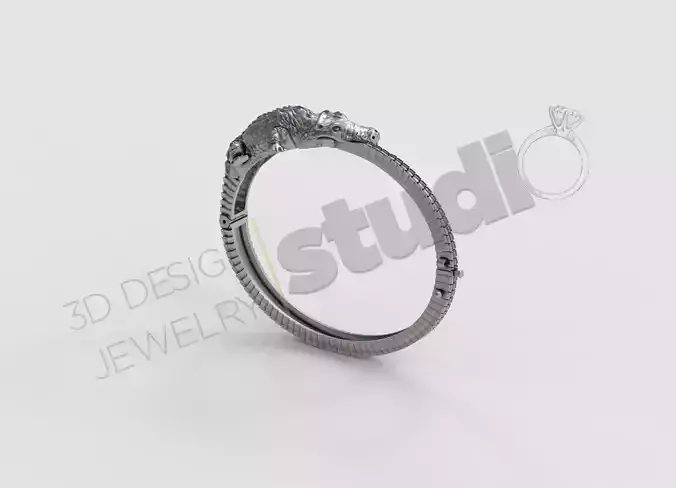 Highly detailed alligator bracelet 3d model 