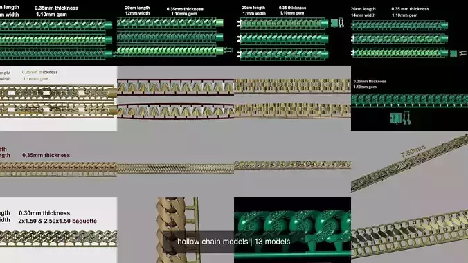 hollow chain models 24pcs 3D Model Collection