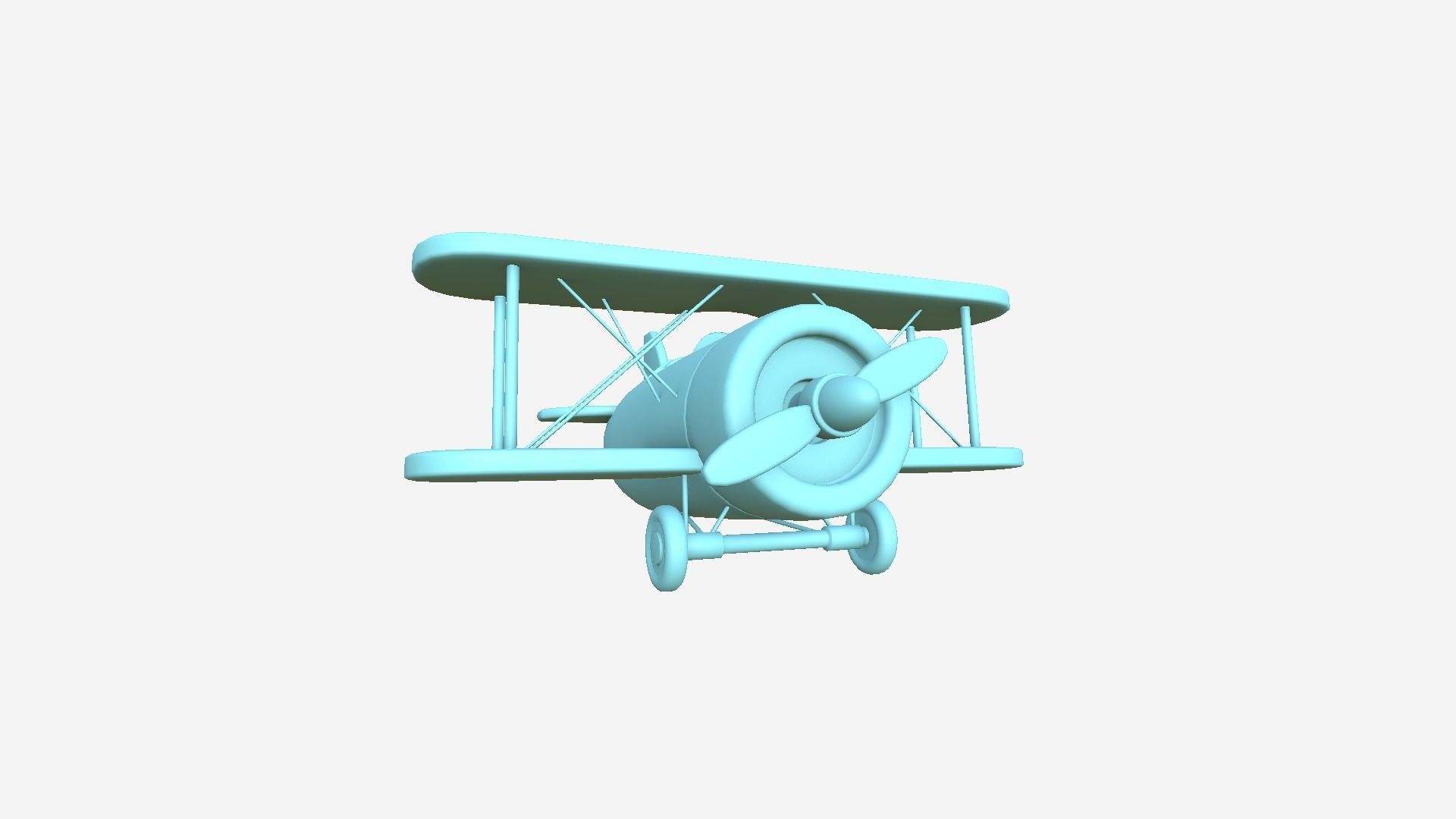 Airplane Cartoon A01 Red - Classic Aircraft Low-poly 3D model_8