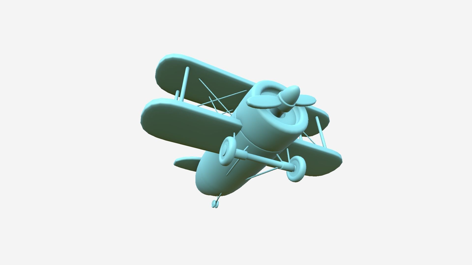 Airplane Cartoon A01 Red - Classic Aircraft Low-poly 3D model_11