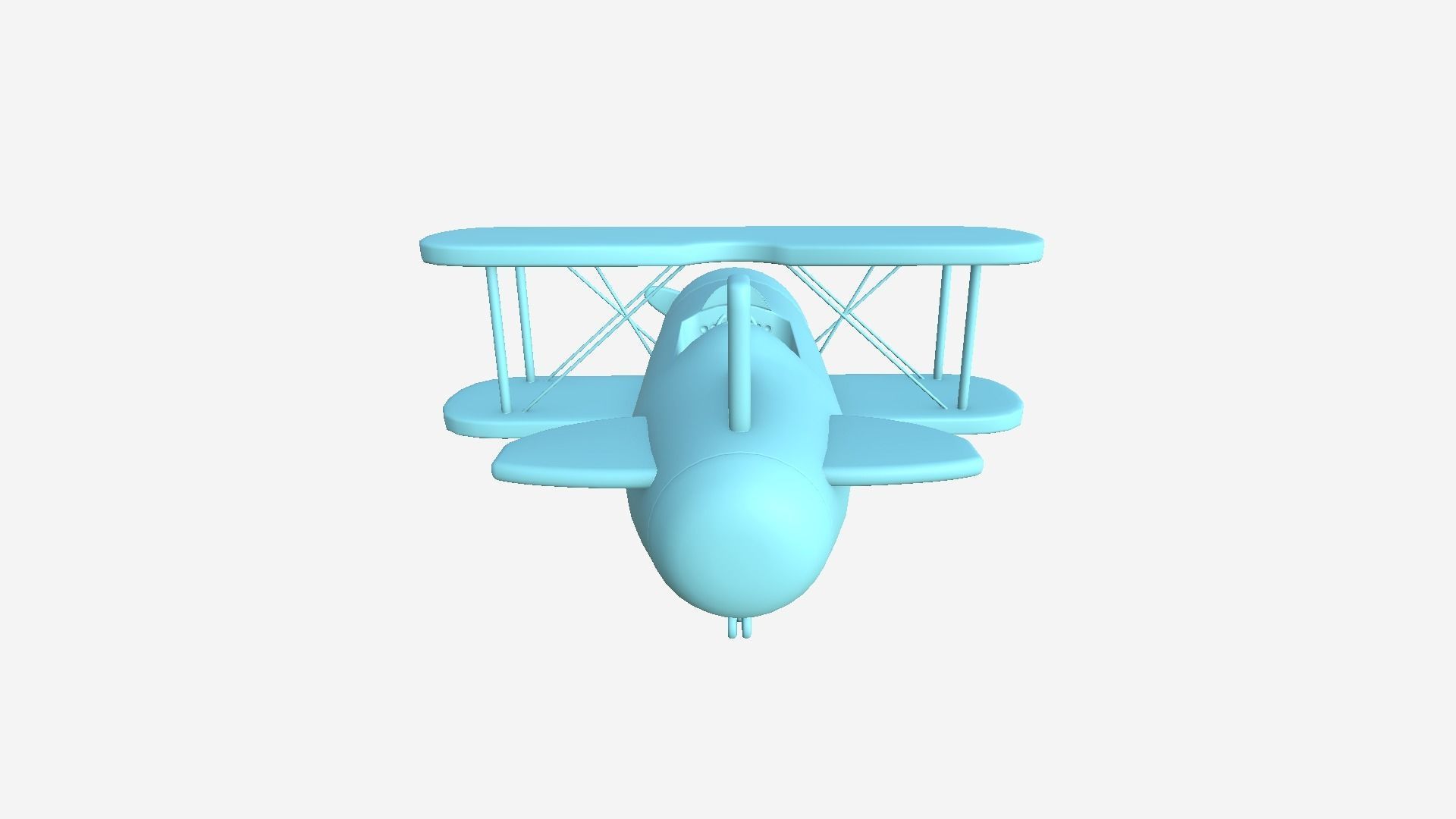 Airplane Cartoon A01 Red - Classic Aircraft Low-poly 3D model_13