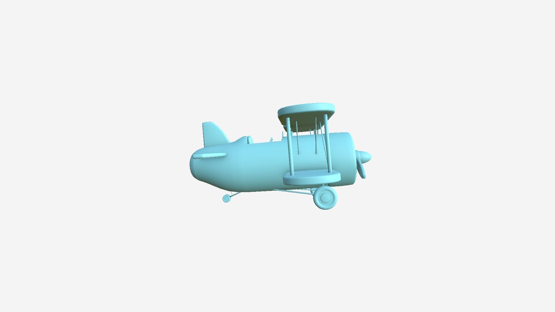 Airplane Cartoon A01 Red - Classic Aircraft Low-poly 3D model_9