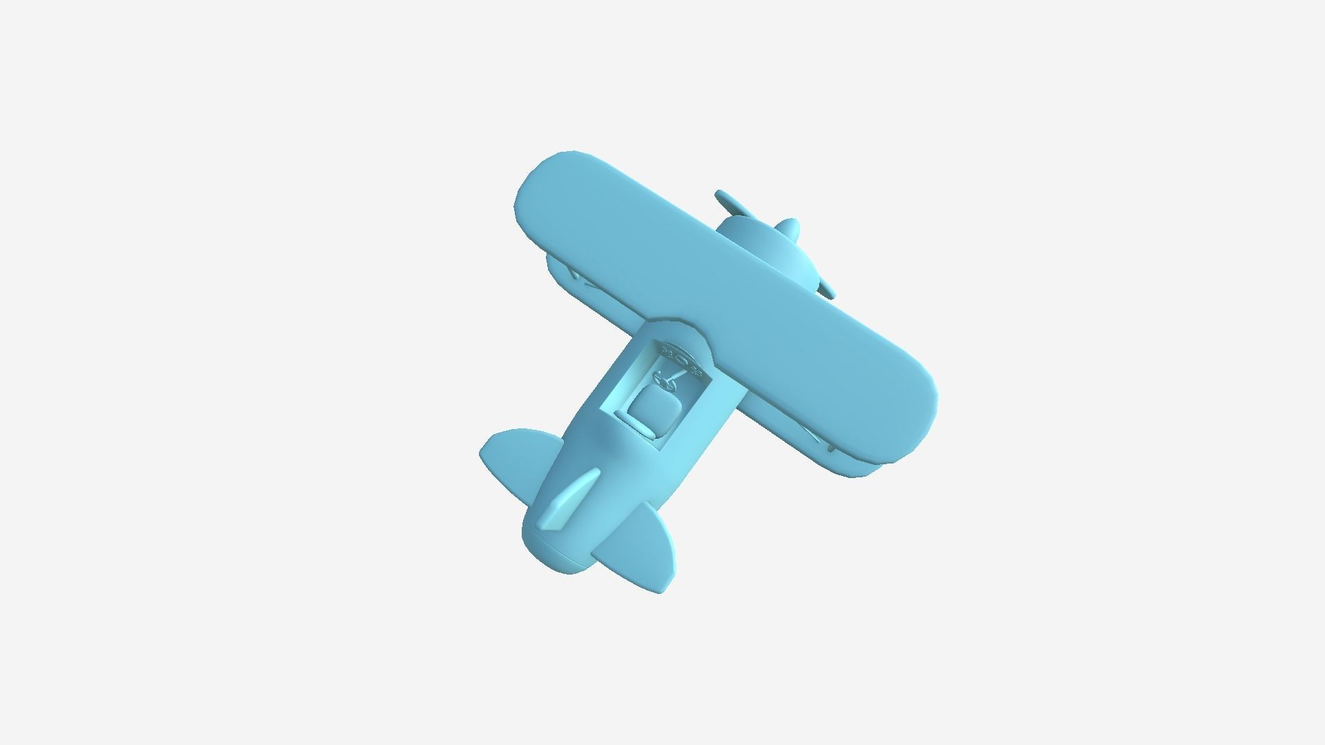 Airplane Cartoon A01 Red - Classic Aircraft Low-poly 3D model_12