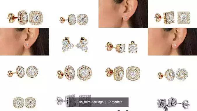 12 solitaire earrings 