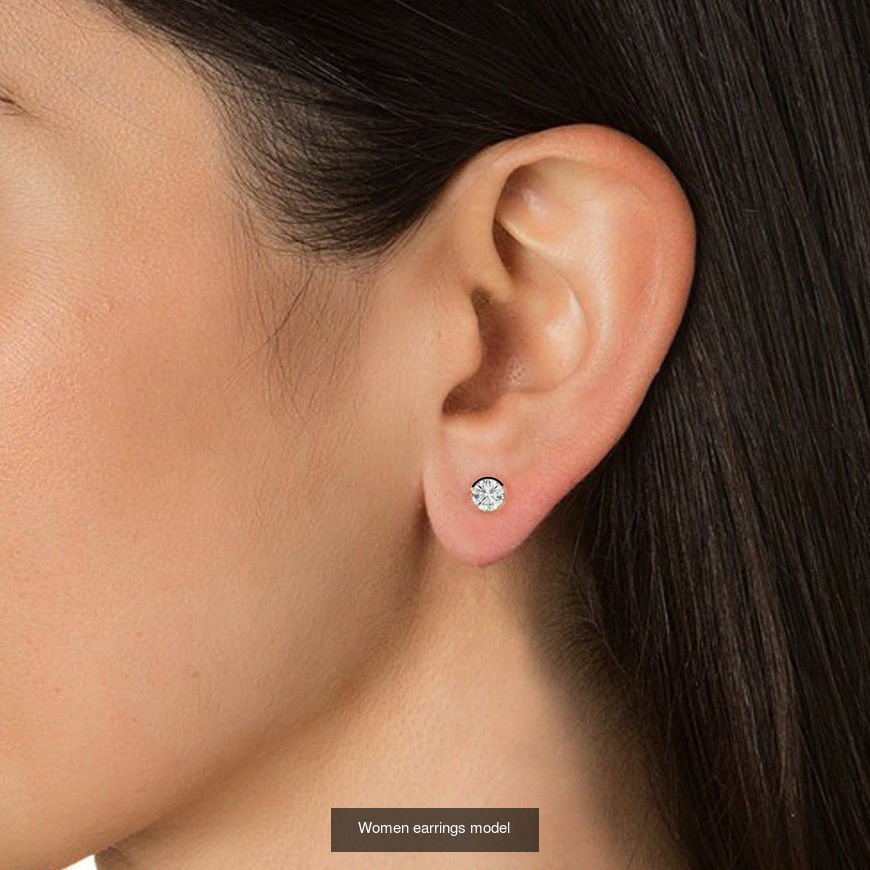 12 solitaire earrings  3D Model Collection_5