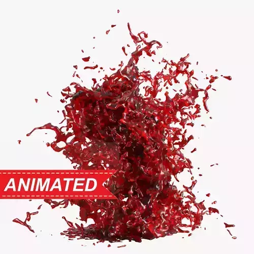 Animated Blood Splash Explode 3D model