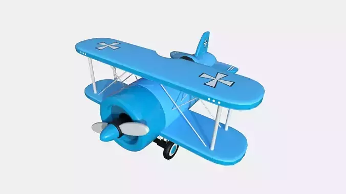 Airplane Cartoon A03 Blue - Classic Aircraft