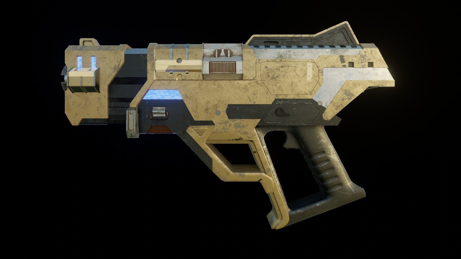 Cyber Gun - Low Poly - Game Ready Low-poly 3D model_1