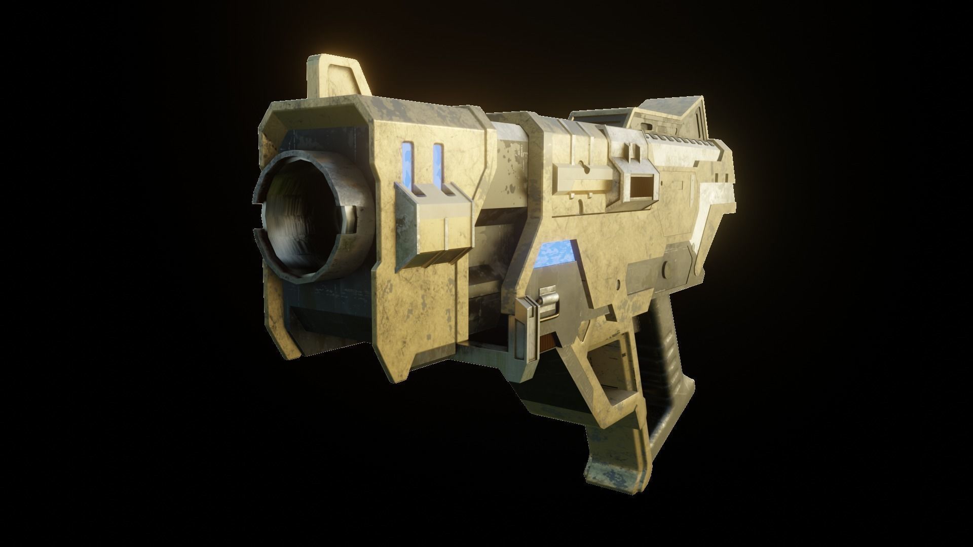 Cyber Gun - Low Poly - Game Ready Low-poly 3D model_2