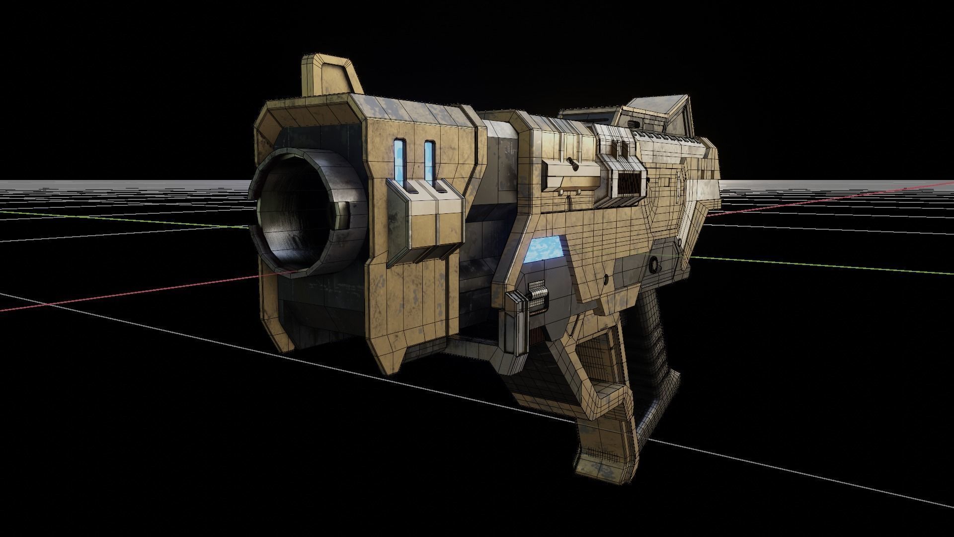 Cyber Gun - Low Poly - Game Ready Low-poly 3D model_3