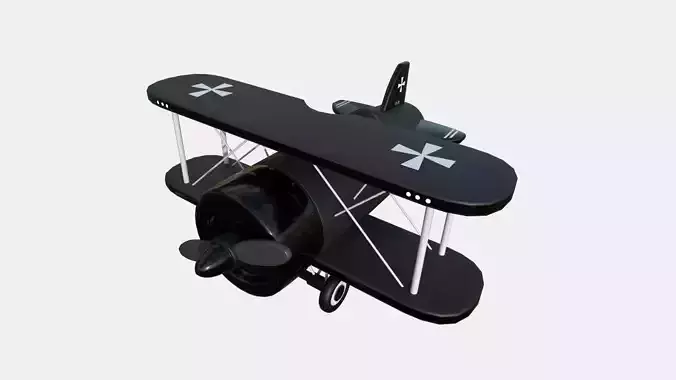 Airplane Cartoon A04 Black - Classic Aircraft