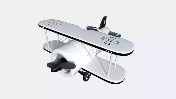 Airplane Cartoon A05 White - Classic Aircraft