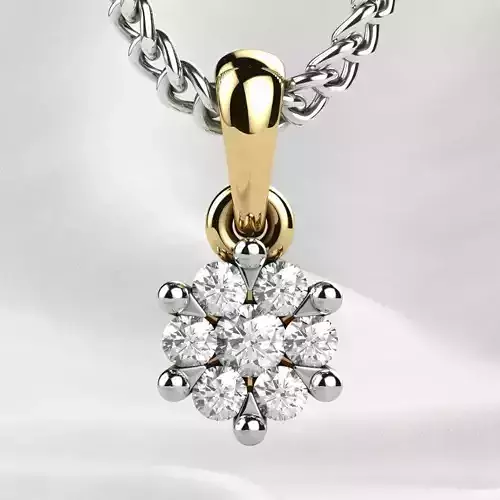 Illusion Setting Gold Pendant 3D print model