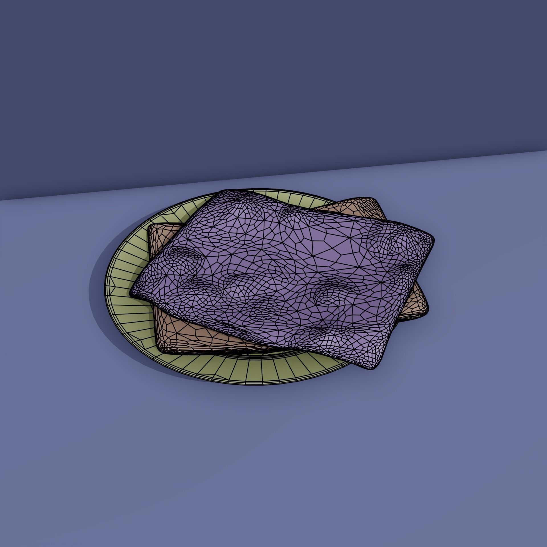 Moroccan Pancakes 3D model of Msemmen 3D model_3