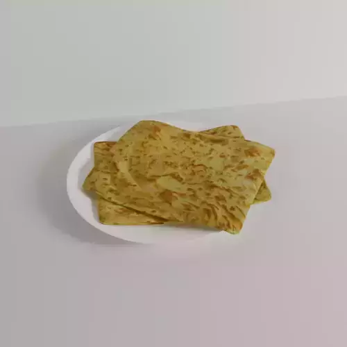 Moroccan Pancakes 3D model of Msemmen