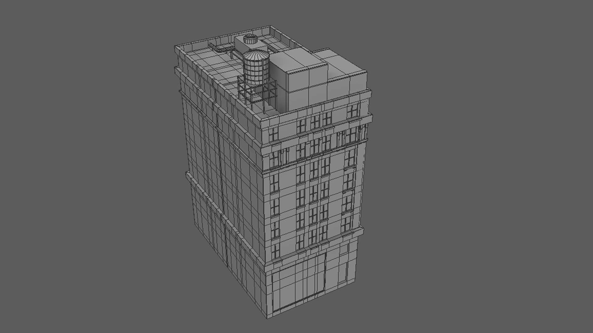 buiding brick building Low-poly 3D model_12