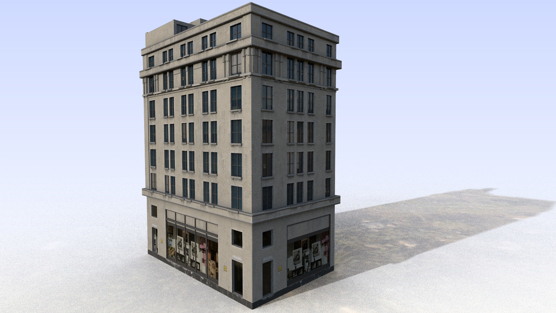 buiding brick building Low-poly 3D model_5