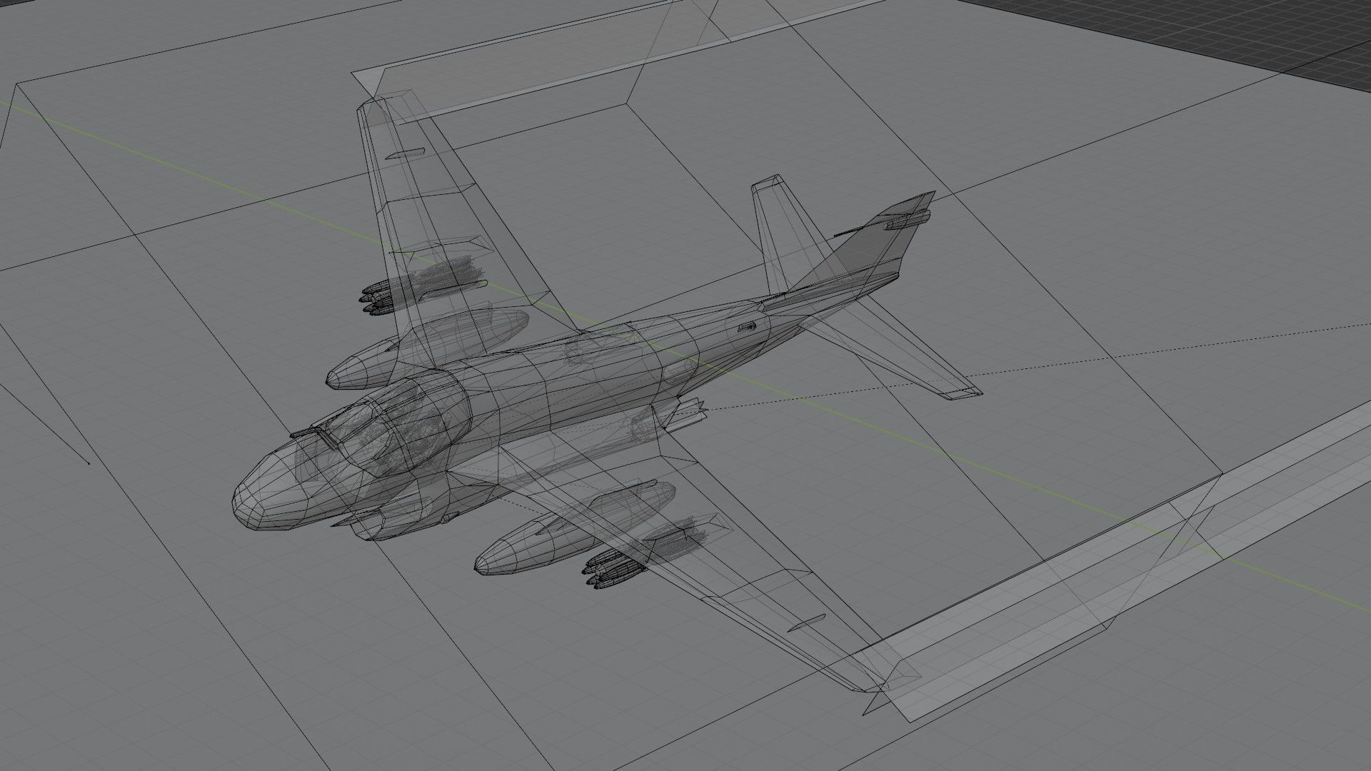 Grumman A-6 Intruder jet attack plane Low-poly 3D model_17