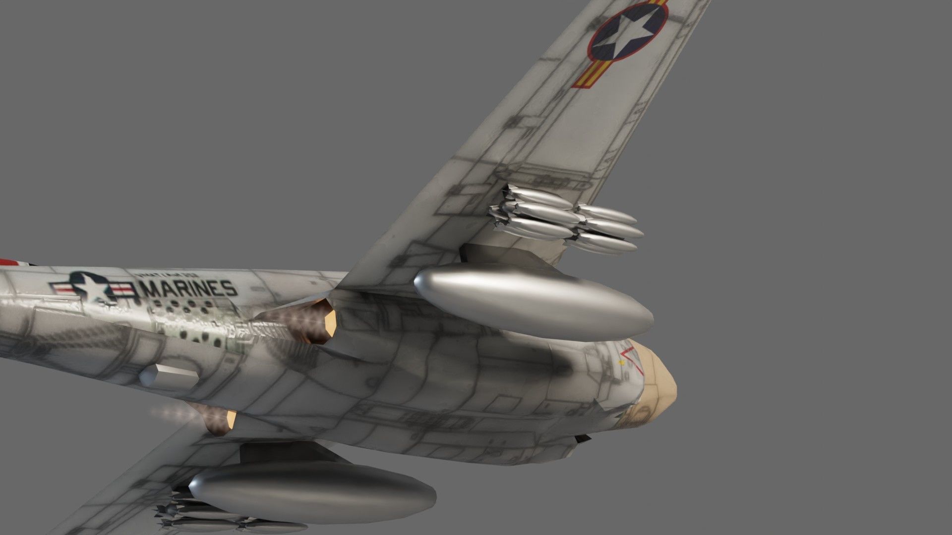 Grumman A-6 Intruder jet attack plane Low-poly 3D model_15