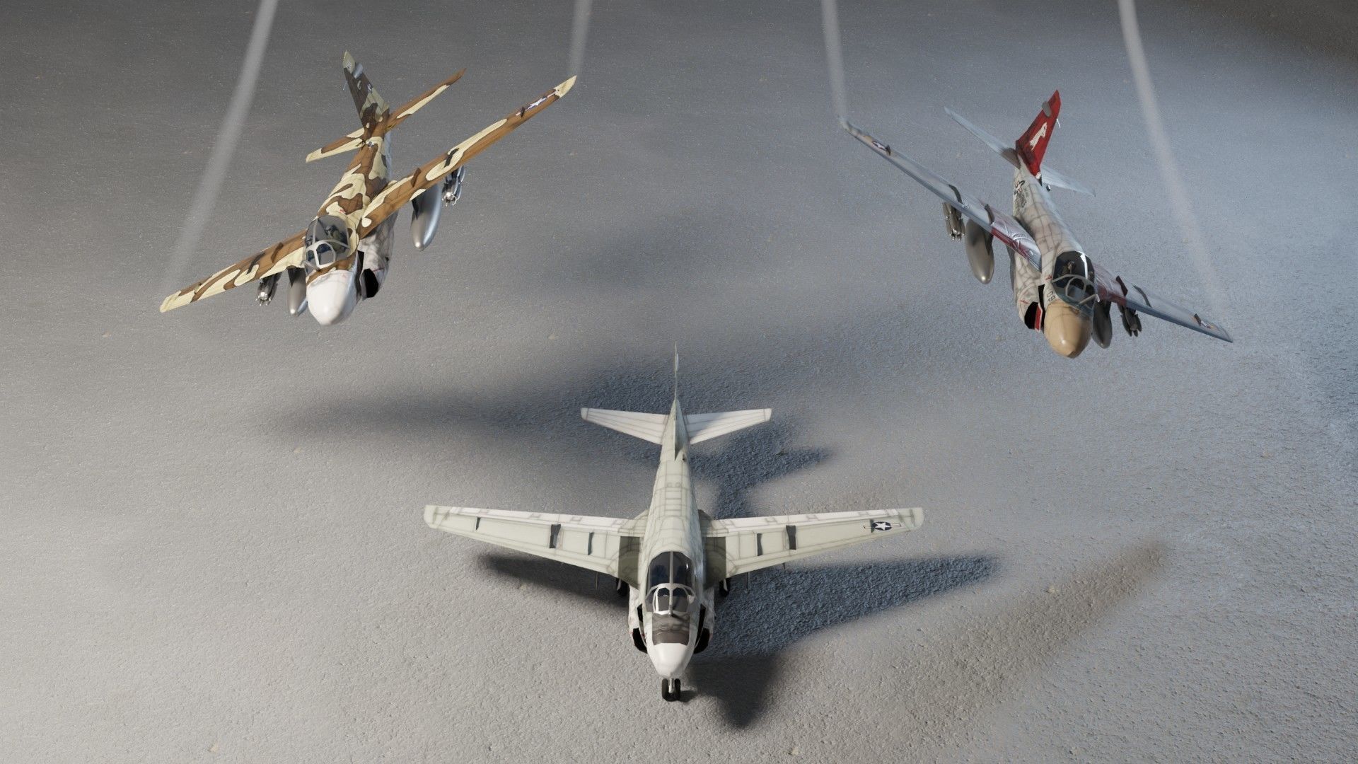 Grumman A-6 Intruder jet attack plane Low-poly 3D model_1