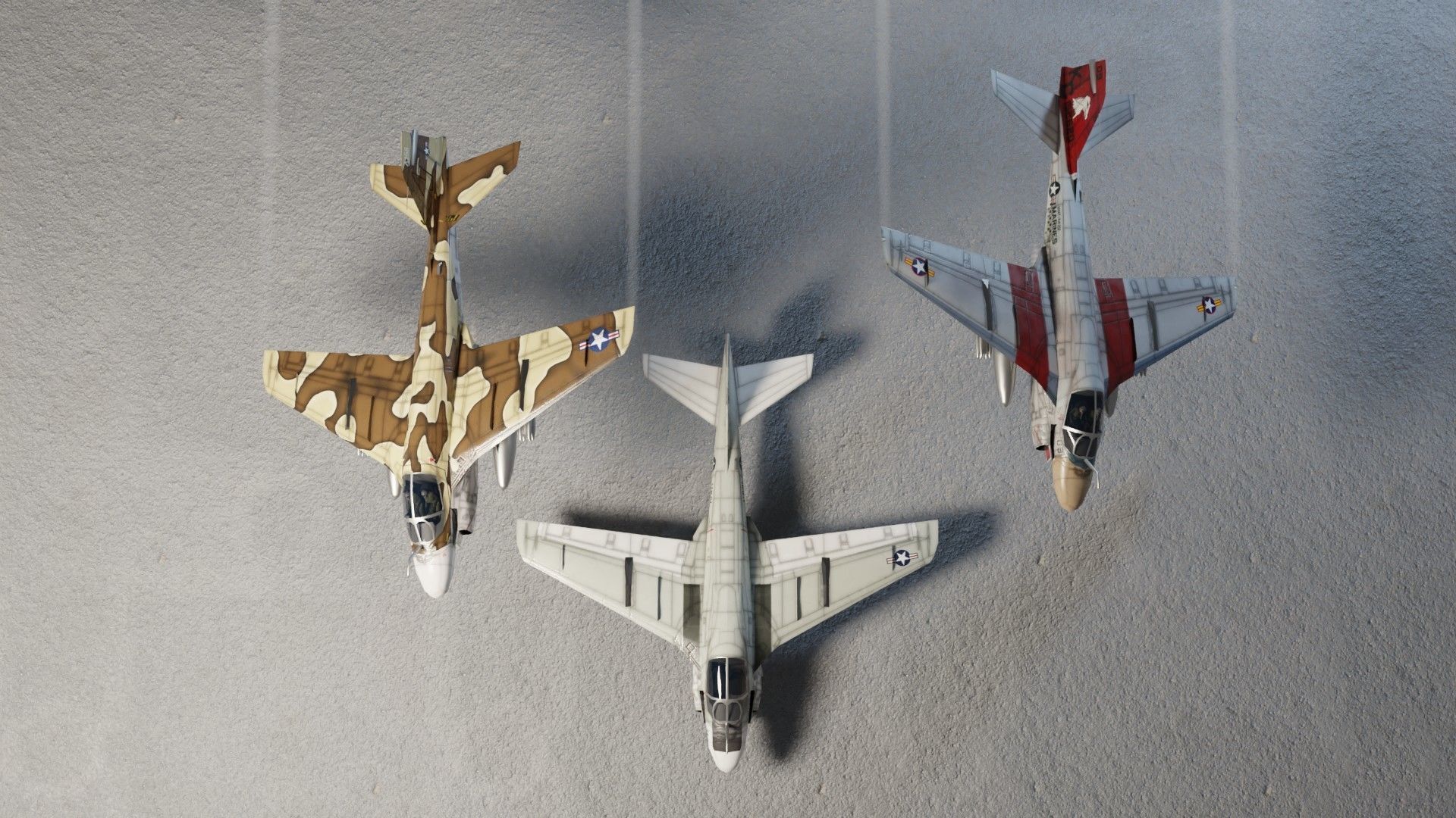 Grumman A-6 Intruder jet attack plane Low-poly 3D model_6