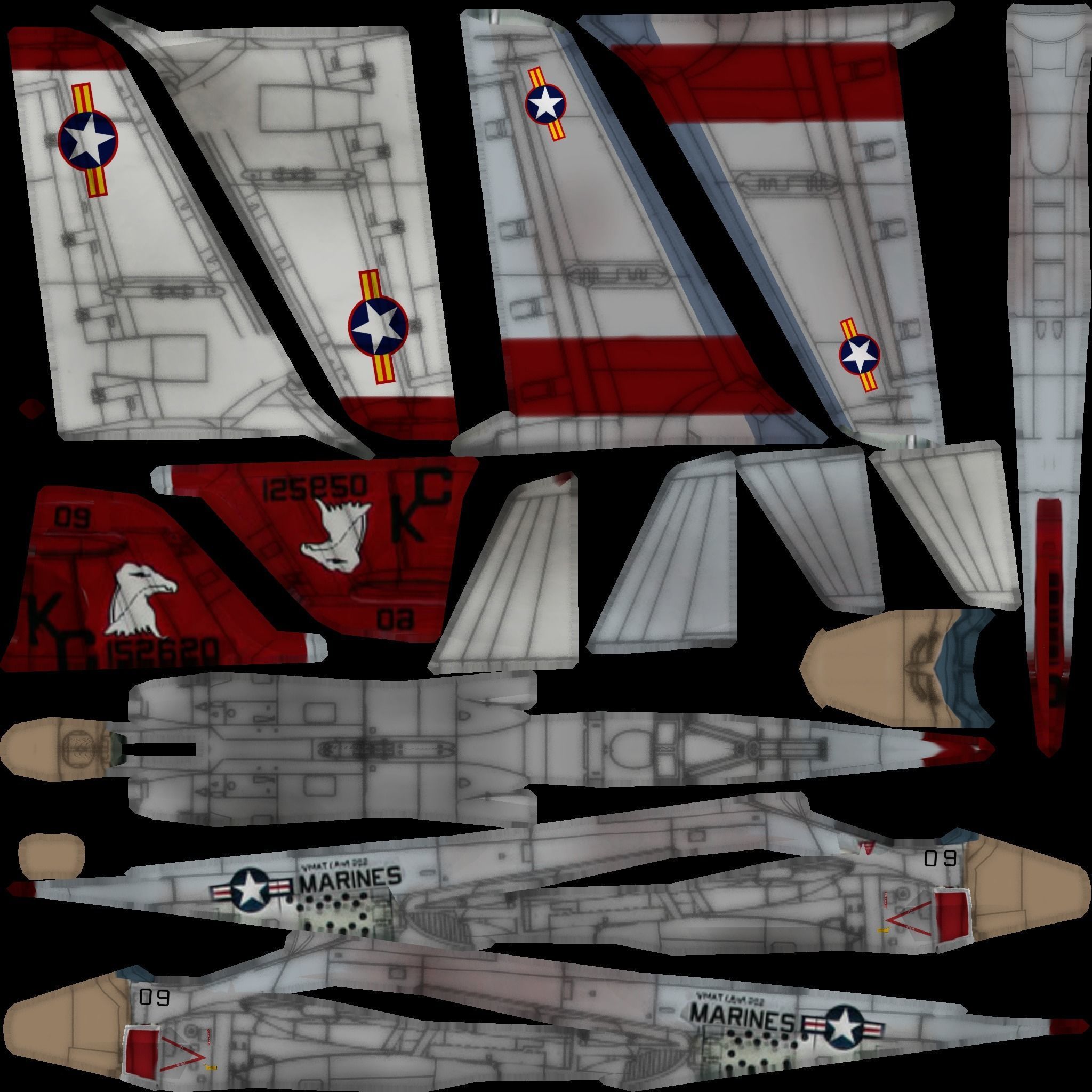 Grumman A-6 Intruder jet attack plane Low-poly 3D model_18