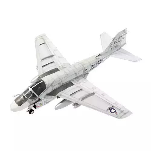 Grumman A-6 Intruder jet attack plane Low-poly 3D model