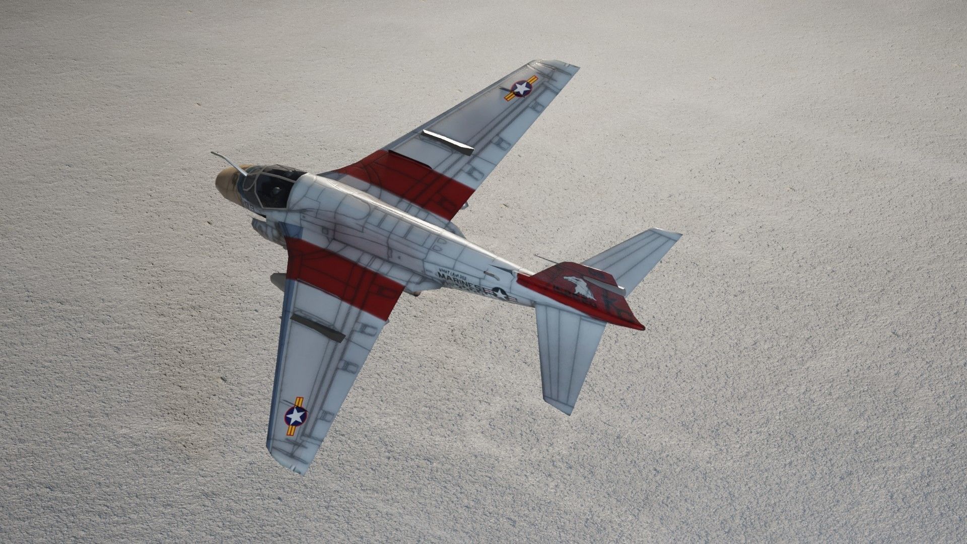 Grumman A-6 Intruder jet attack plane Low-poly 3D model_11