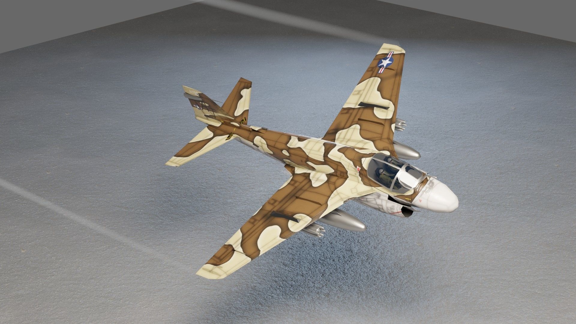 Grumman A-6 Intruder jet attack plane Low-poly 3D model_13