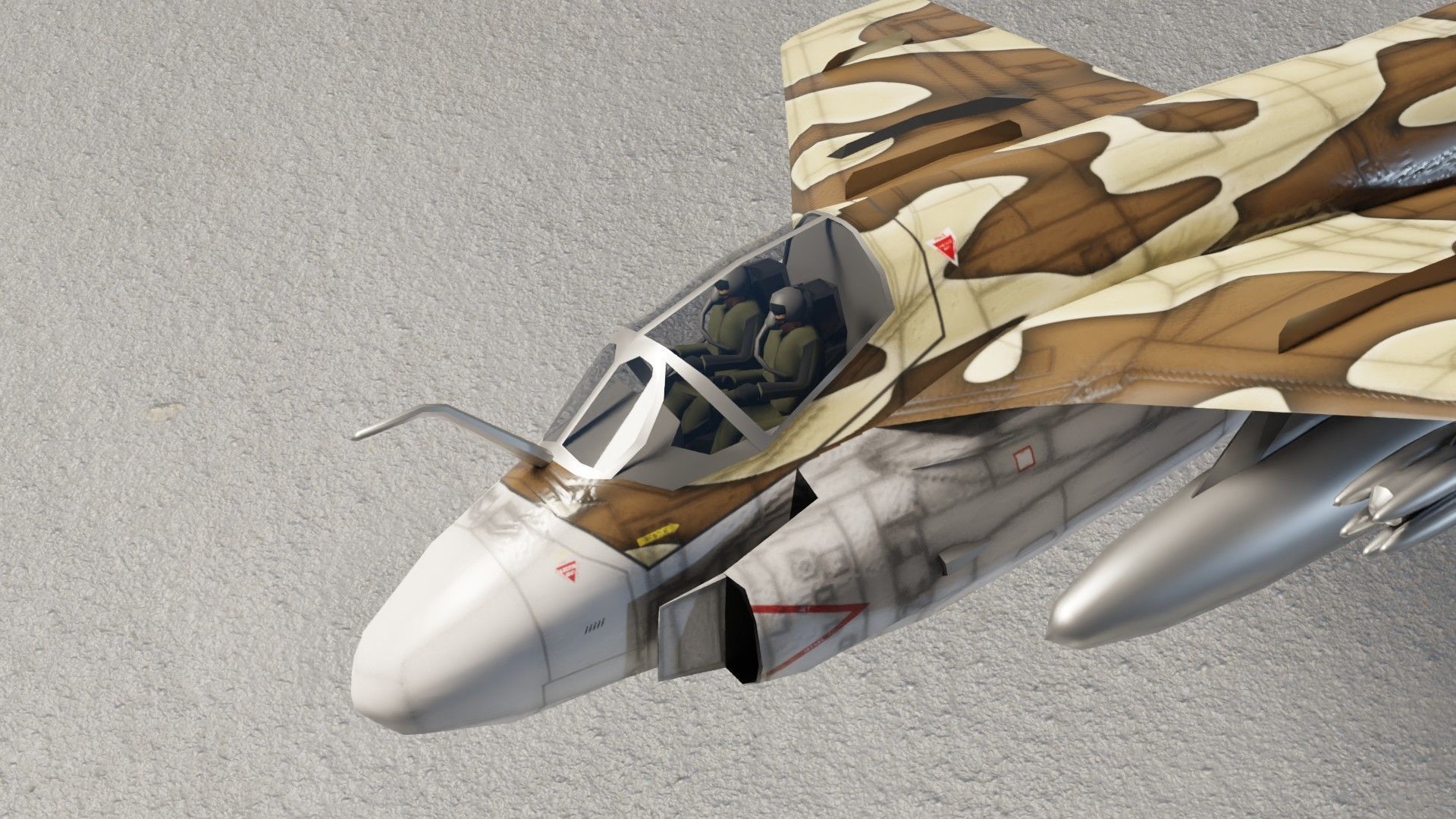 Grumman A-6 Intruder jet attack plane Low-poly 3D model_14