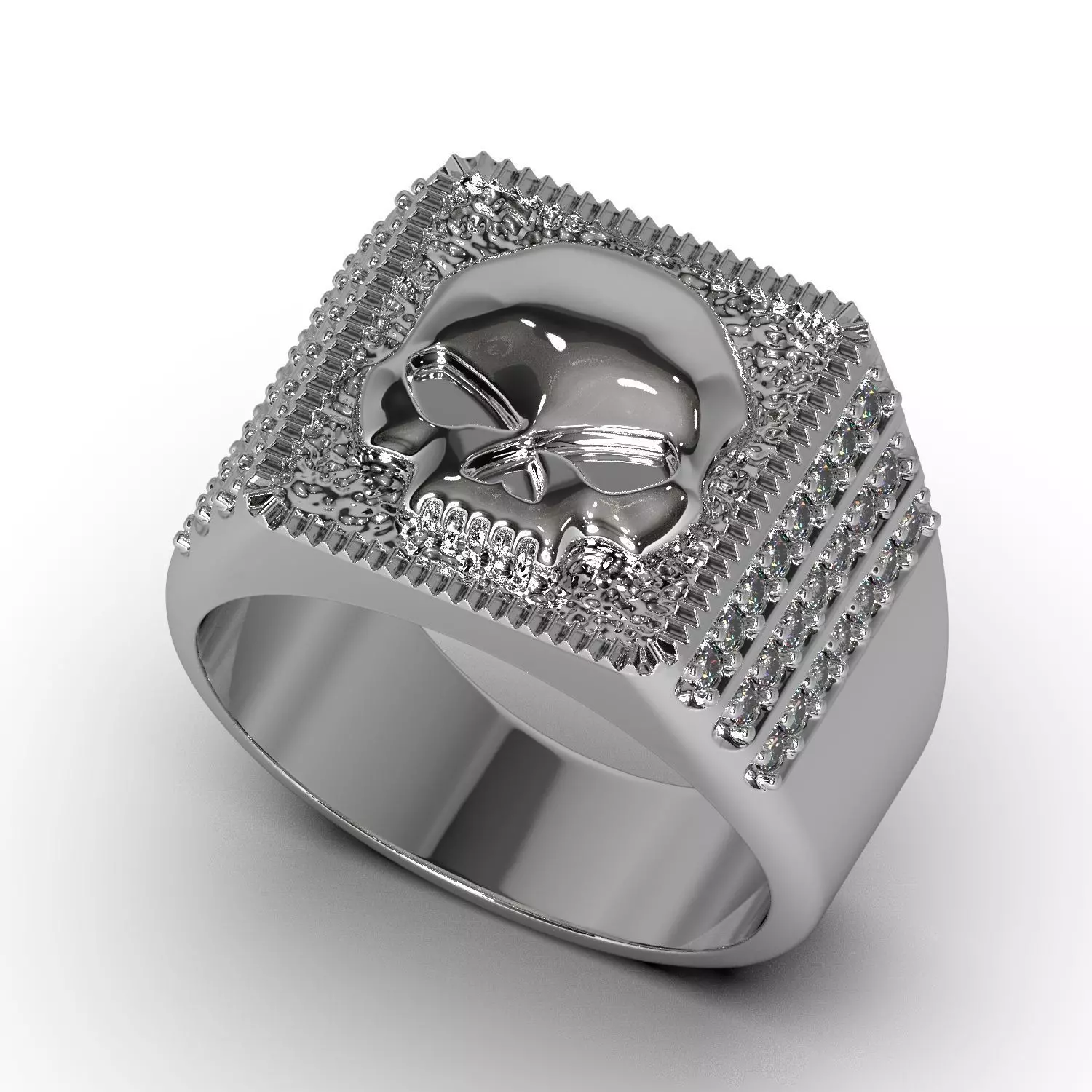 Biker skull ring 3D print model