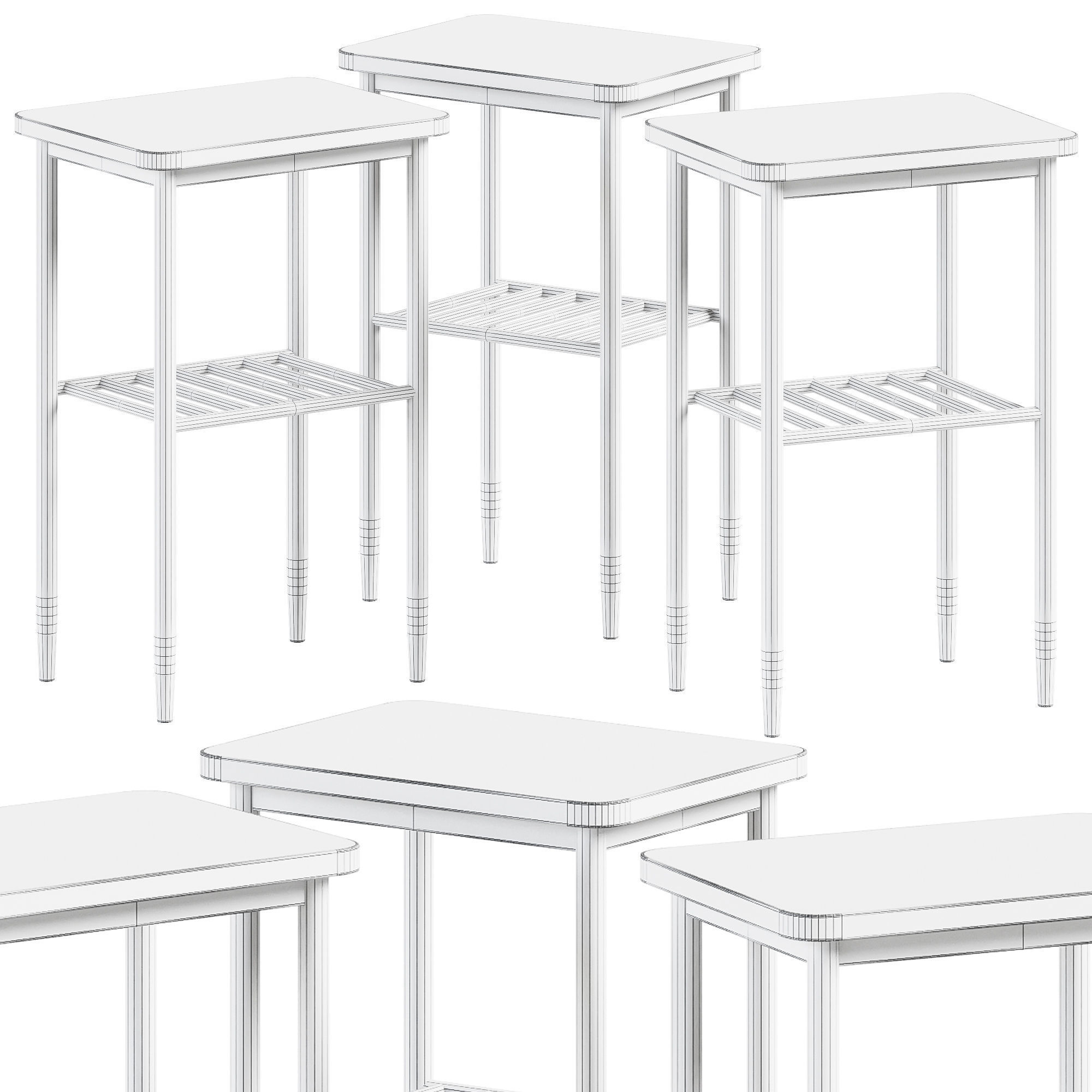 Acorn Side Table by Hubsch Interior 3D model_1