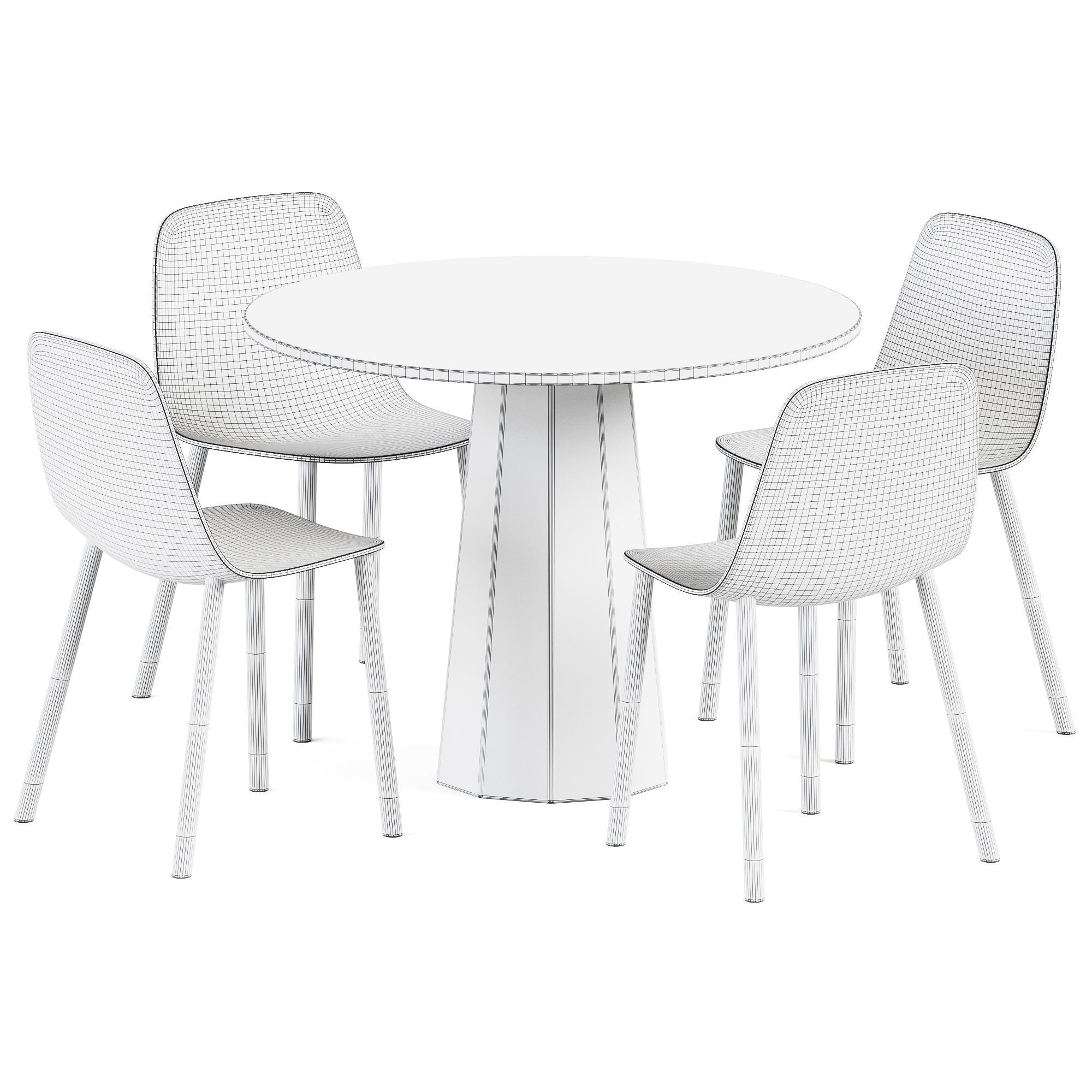 Maarten Chair by Viccarbe and Dix Table by Connubia 3D model_2