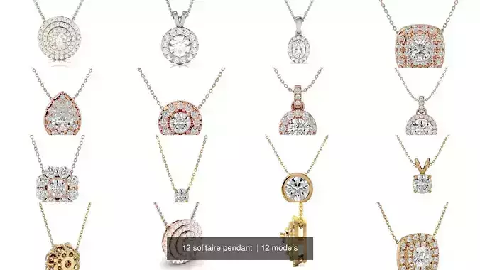 12 solitaire pendant 